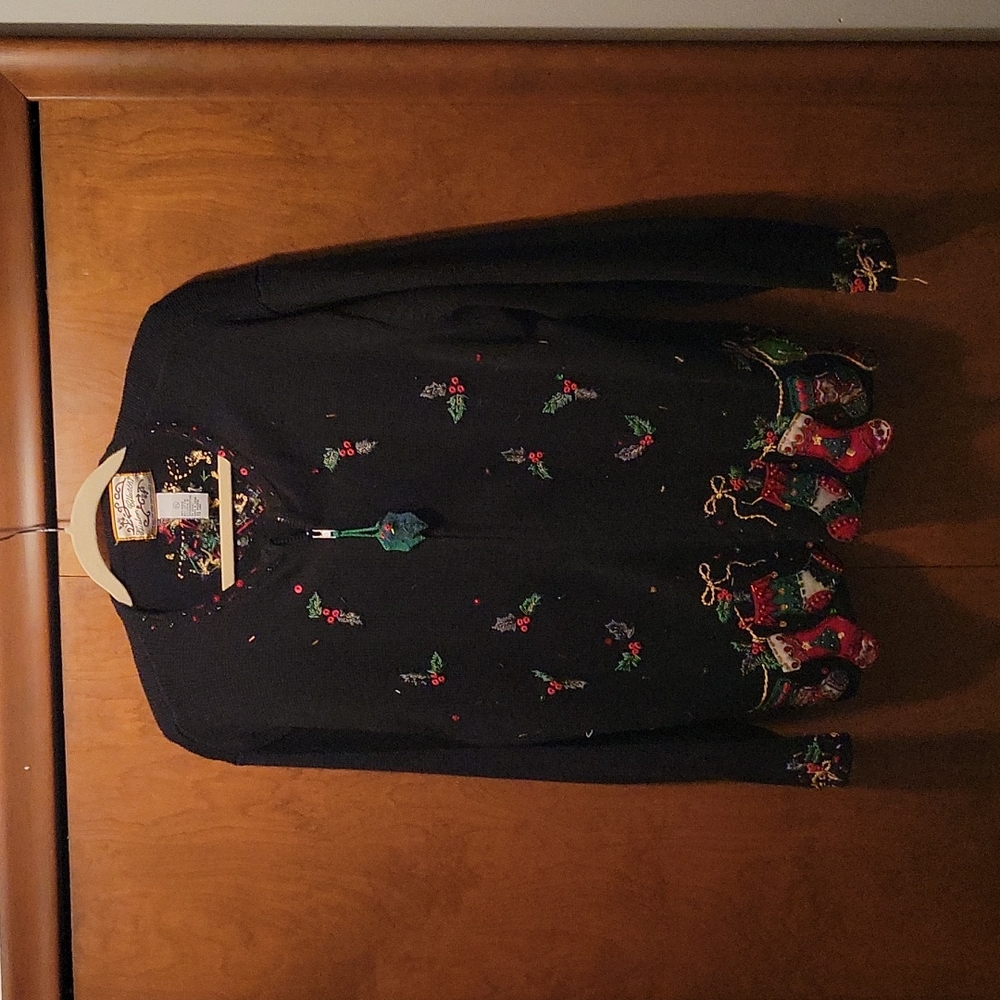 Christmas zip up sweater XL by Heirloom collection